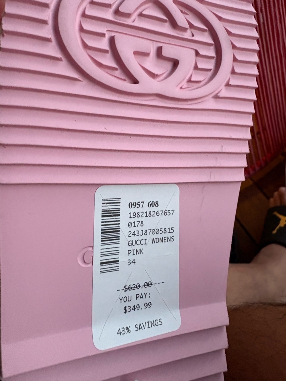 Gucci Kids Pink Double-Buckle Slide Sandals EU:35 - Picture 6 of 7
